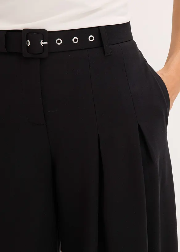 Byxa med gubbveck och sk&auml;rp (2 delar), bonprix