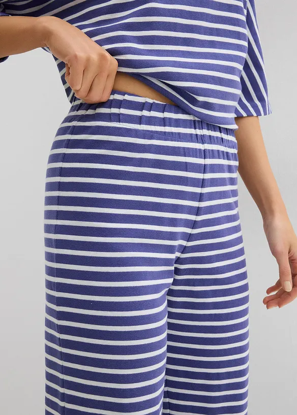 Jerseybyxa av bomullsmaterial med struktur, bonprix