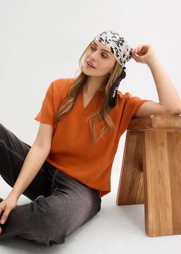 Oversizeblus med res&aring;r i nederkanten, bonprix