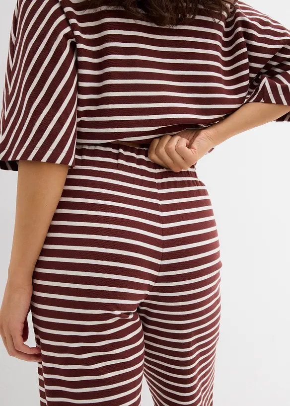 Jerseybyxa av bomullsmaterial med struktur, bonprix