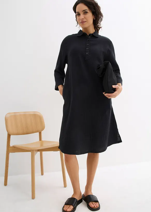 Skjortkl&auml;nning av bomullsmuslin, bonprix