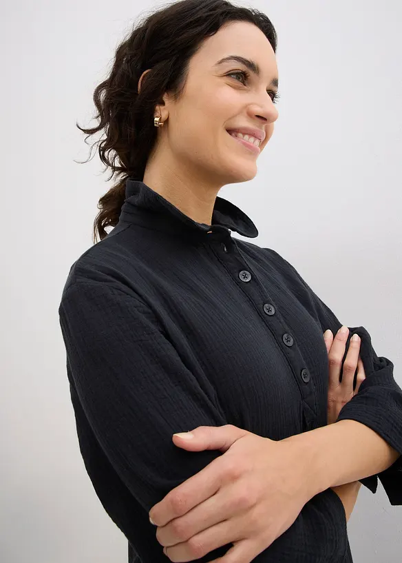 Skjortkl&auml;nning av bomullsmuslin, bonprix