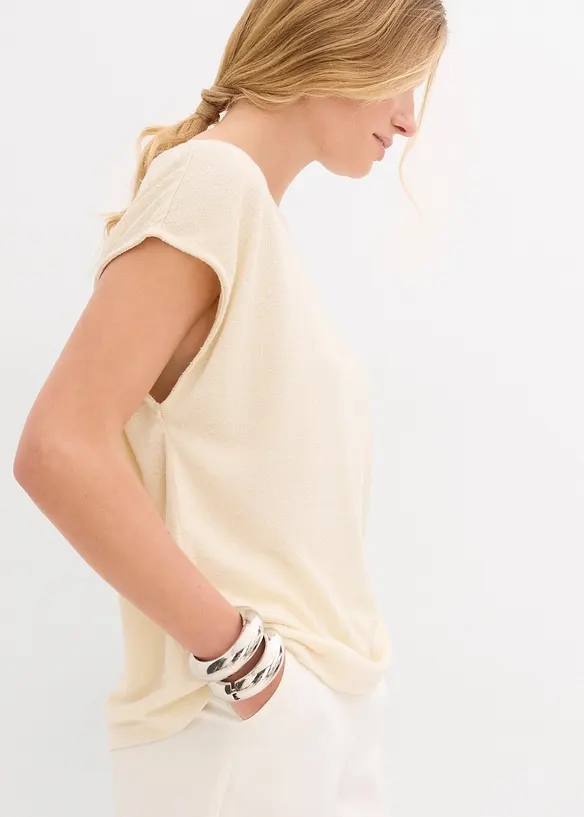 Oversizetopp med stickad look, bonprix