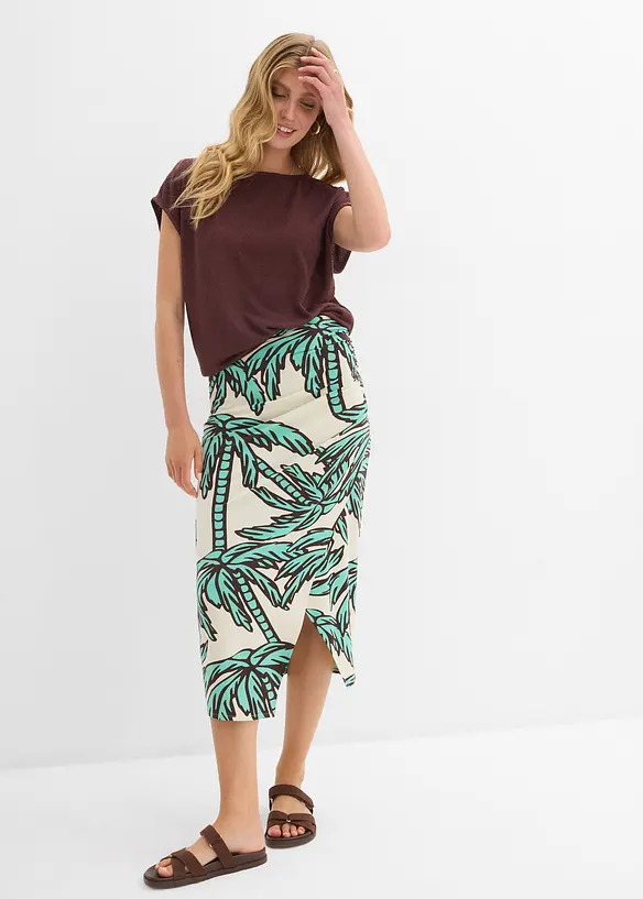 Oversizetopp med stickad look, bonprix