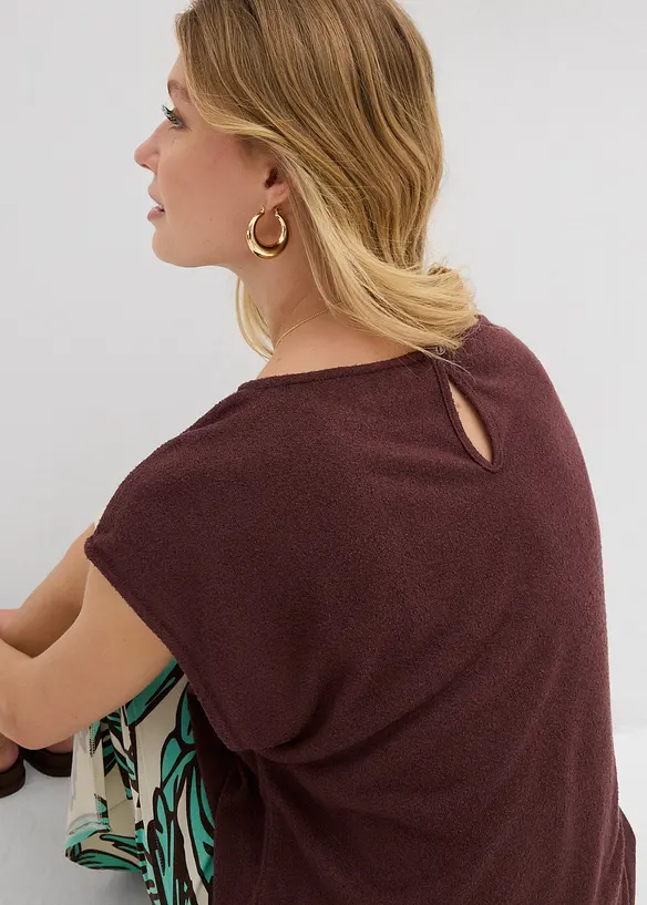 Oversizetopp med stickad look, bonprix