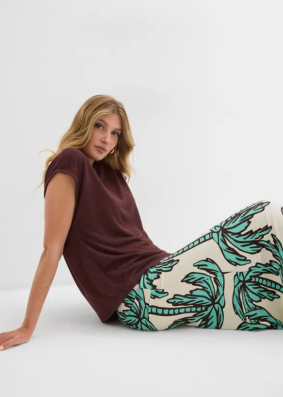 Oversizetopp med stickad look, bonprix