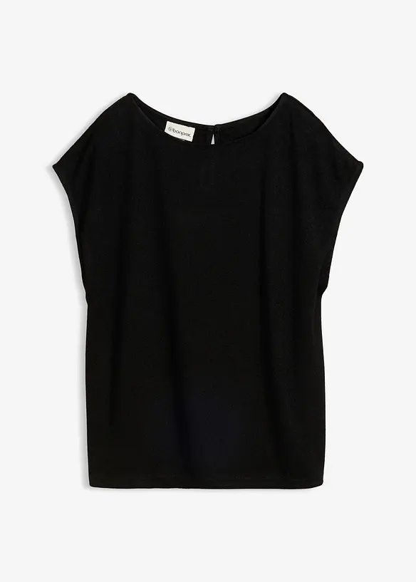 Oversizetopp med stickad look, bonprix