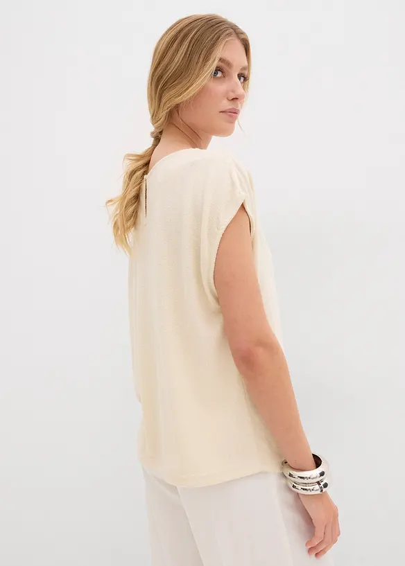 Oversizetopp med stickad look, bonprix