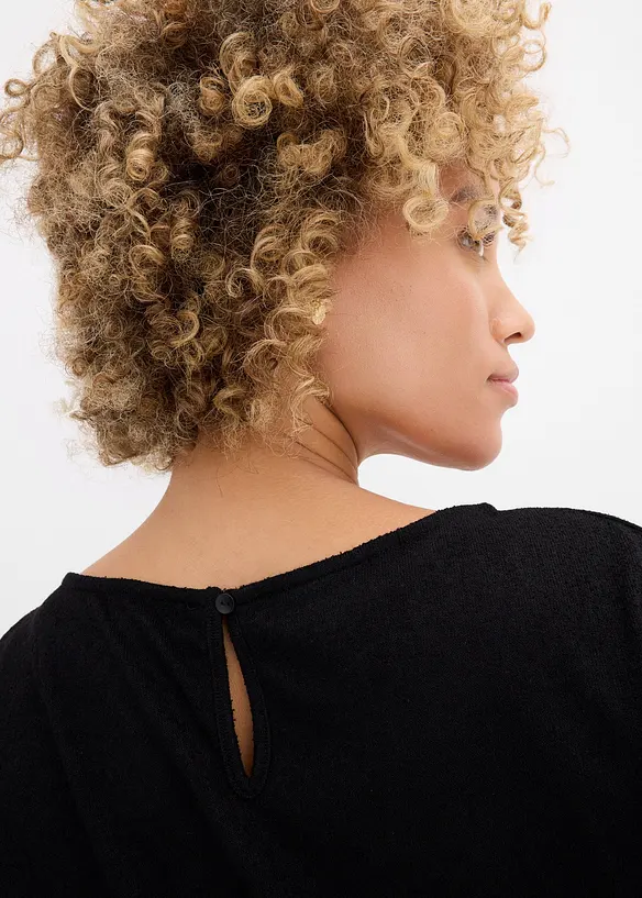 Oversizetopp med stickad look, bonprix