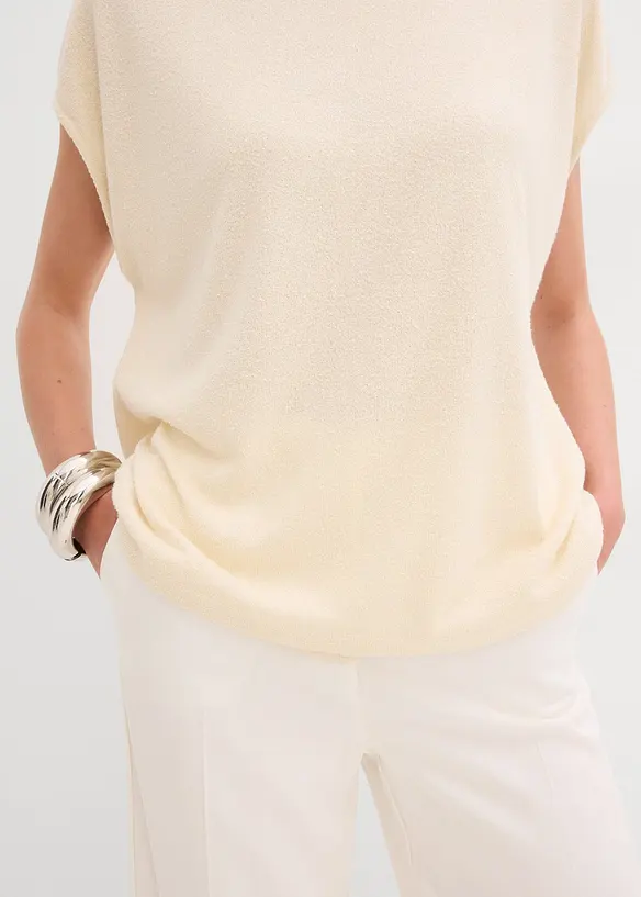 Oversizetopp med stickad look, bonprix