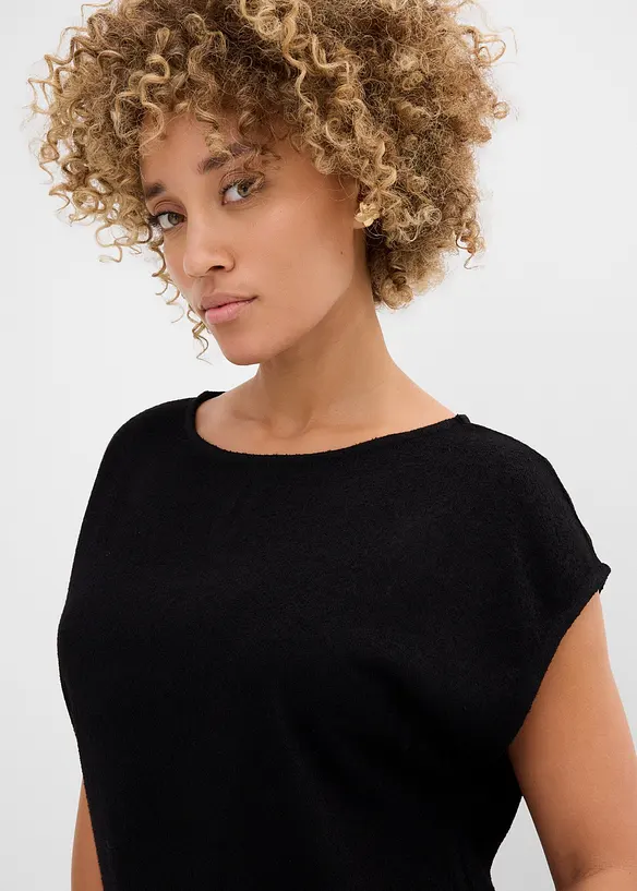 Oversizetopp med stickad look, bonprix