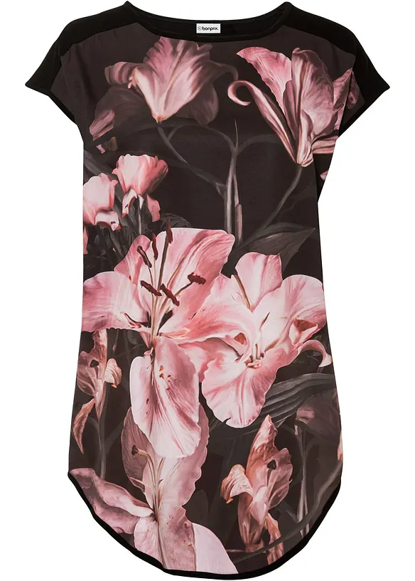 M&ouml;nstrad topp av mjuk viskosmix, bonprix