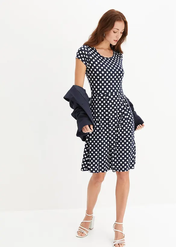 Jerseykl&auml;nning i viskosmix, bonprix