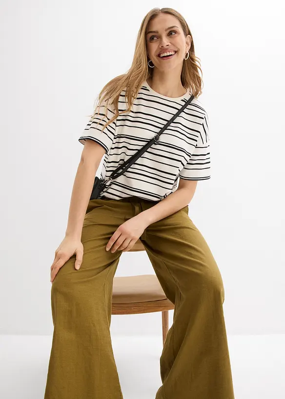 Palazzobyxa i ren bomull, bonprix