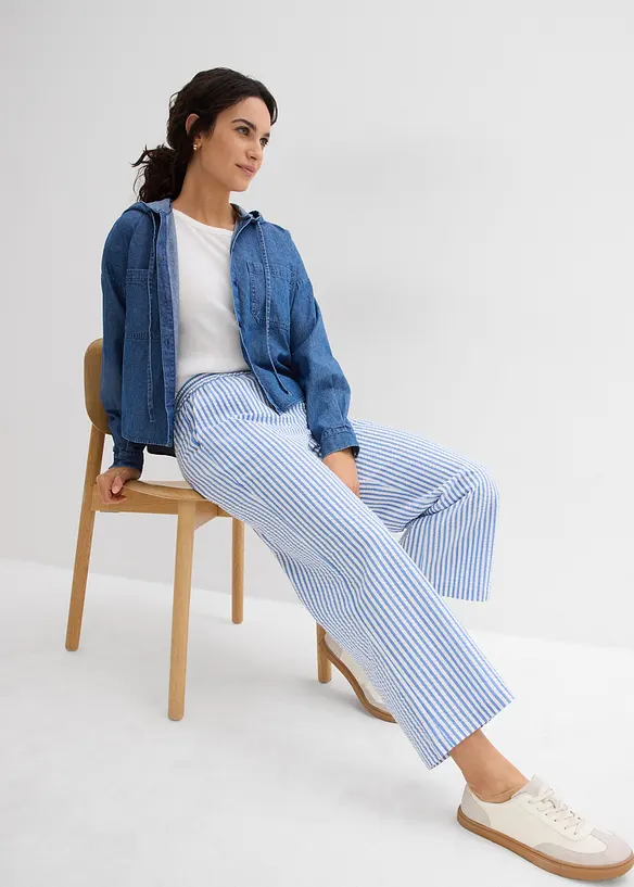 Palazzobyxa i 7/8-l&auml;ngd, av b&auml;ckeb&ouml;lja, bonprix