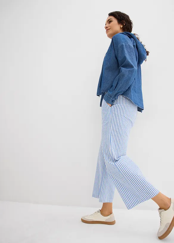 Palazzobyxa i 7/8-l&auml;ngd, av b&auml;ckeb&ouml;lja, bonprix