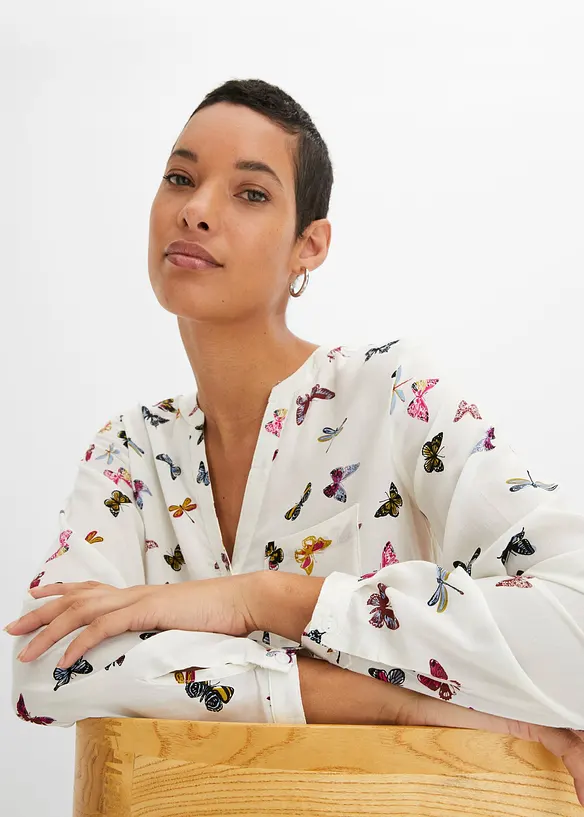 Blus av mjuk viskos, bonprix