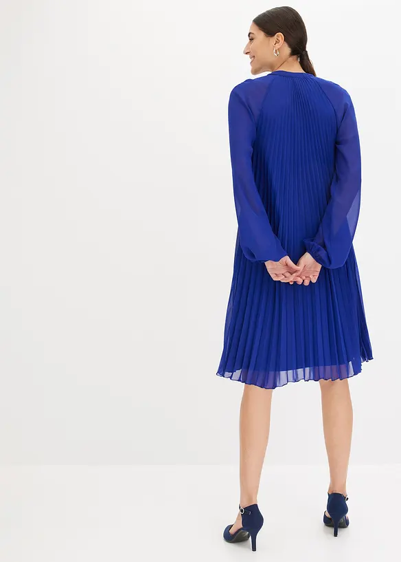 Minikl&auml;nning av tunn chiffong med pliss&eacute;ringar, bonprix