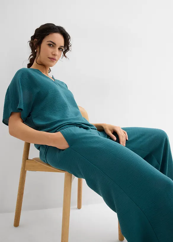 Oversizeblus med res&aring;r i nederkanten, bonprix