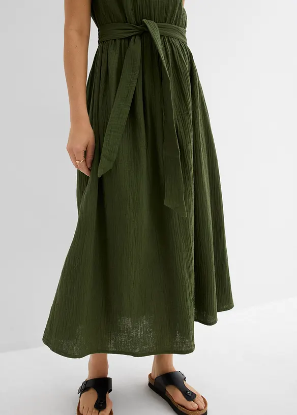 Kl&auml;nning i midil&auml;ngd, av ren bomull, bonprix