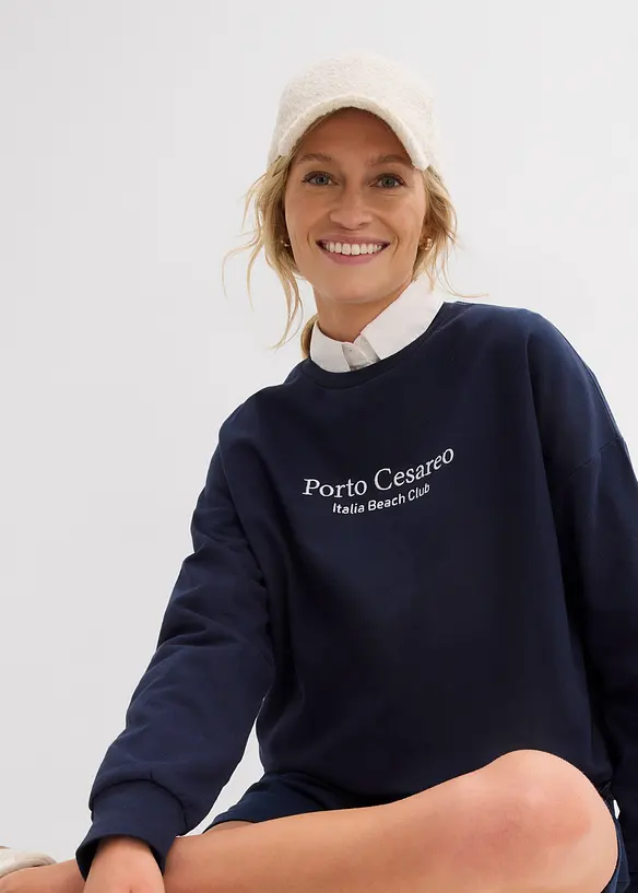 Oversizesweatshirt med broderi, bonprix