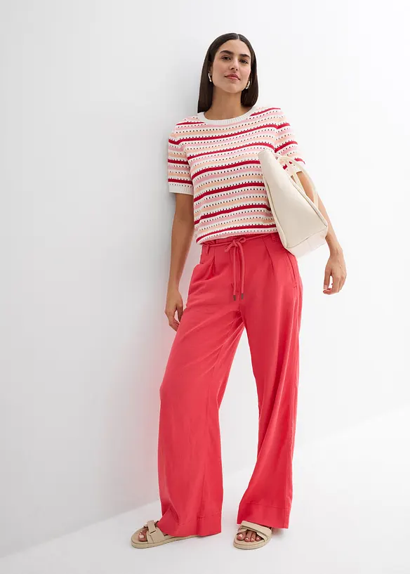 Stickad topp med randm&ouml;nster, bonprix