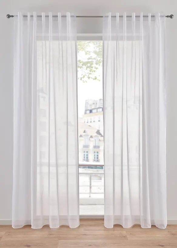 Gardin av l&auml;tt voile med dolda h&auml;llor (1-pack), bonprix