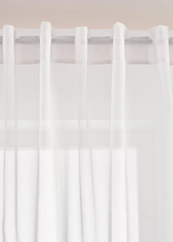 Gardin av l&auml;tt voile med dolda h&auml;llor (1-pack), bonprix