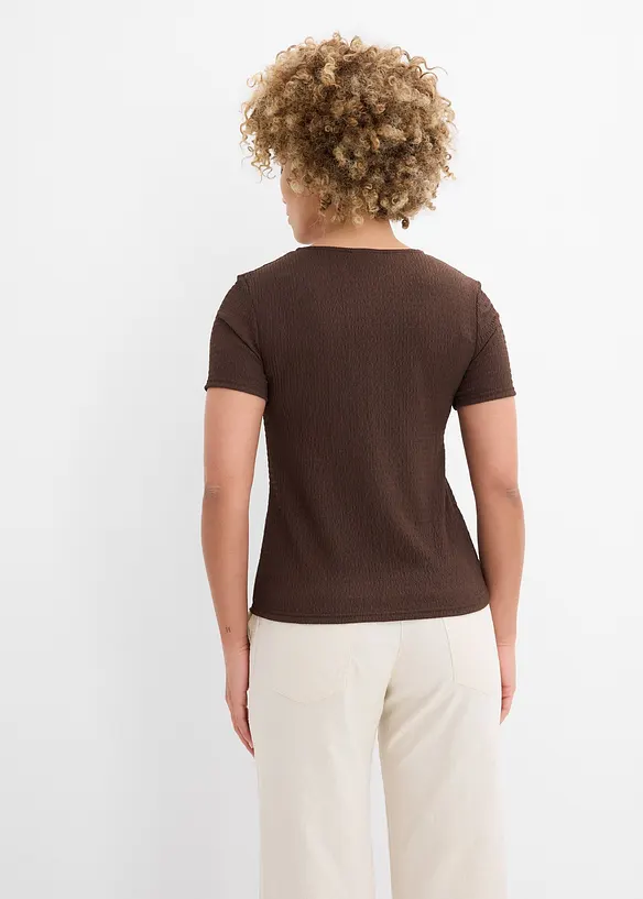 Topp av strukturmaterial och med knappsl&aring;, bonprix