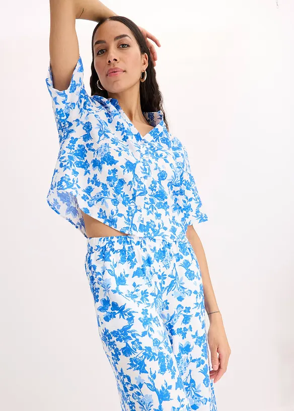 Culottebyxa i b&ouml;ljande viskosmix, bonprix