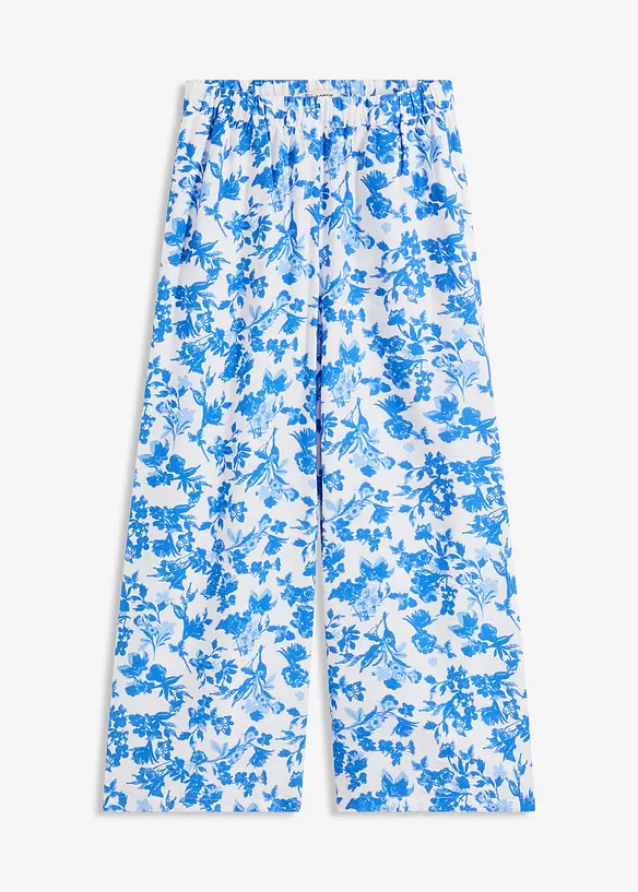 Culottebyxa i b&ouml;ljande viskosmix, bonprix