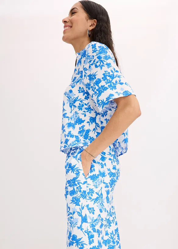 Culottebyxa i b&ouml;ljande viskosmix, bonprix