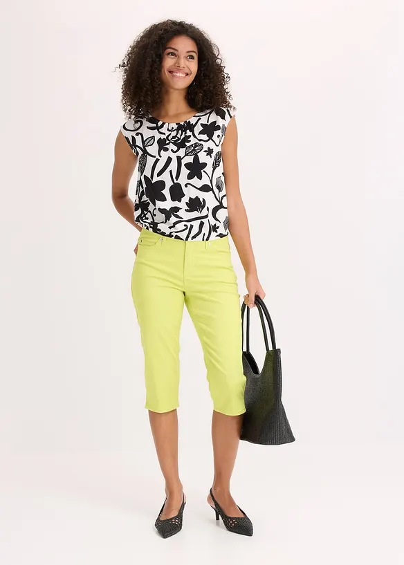 Capribyxa med bekv&auml;m midja, bonprix