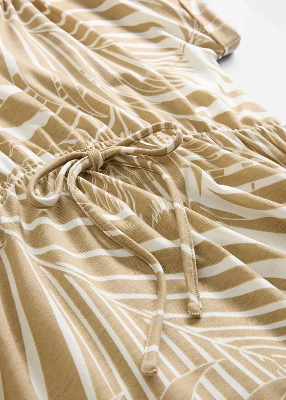 Jerseykl&auml;nning i b&ouml;ljande materialmix, bonprix