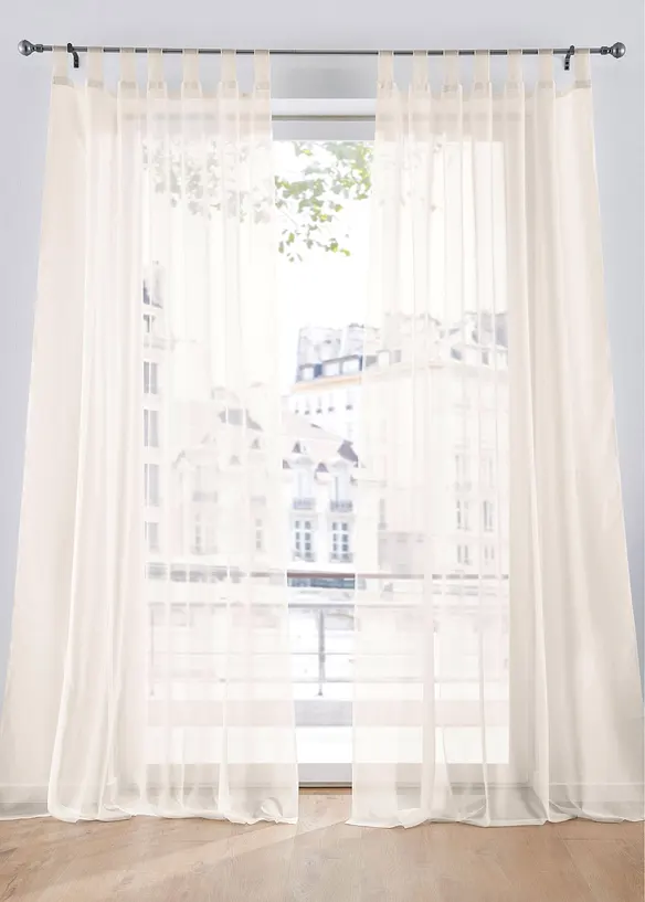 Gardin av l&auml;tt voile (2-pack), bonprix