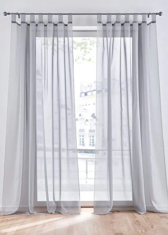 Gardin av l&auml;tt voile (2-pack), bonprix