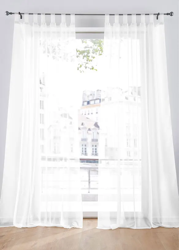 Gardin av l&auml;tt voile (2-pack), bonprix