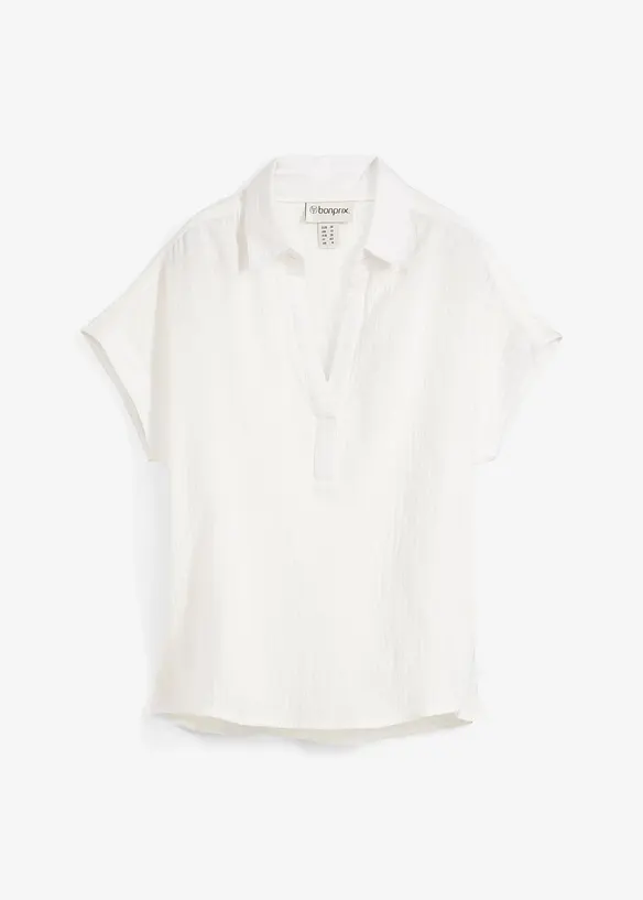 Kort&auml;rmad blus i luftig muslin, bonprix