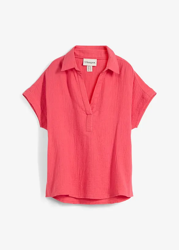 Kort&auml;rmad blus i luftig muslin, bonprix