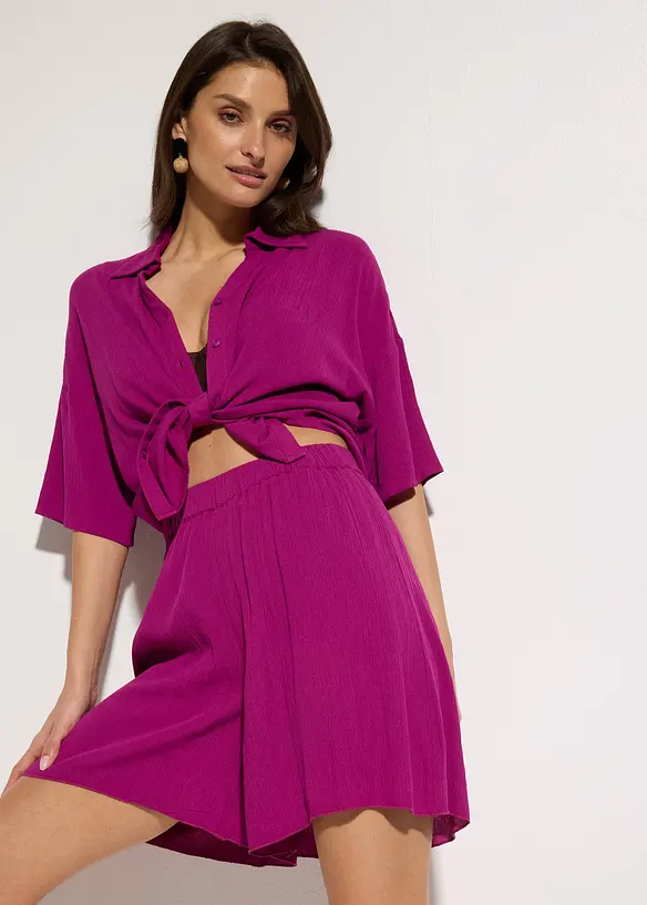 Kort strandblus i viskos med mjukt fall, bonprix