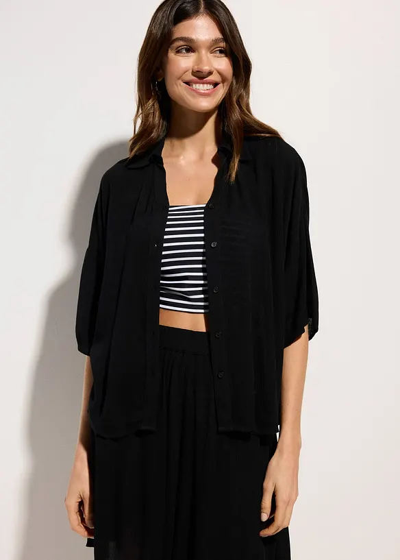 Kort strandblus i viskos med mjukt fall, bonprix