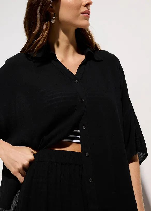 Kort strandblus i viskos med mjukt fall, bonprix