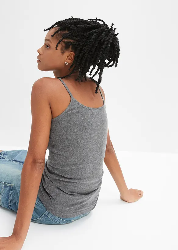 Linne av ren bomull och med smala axelband (2-pack), bonprix