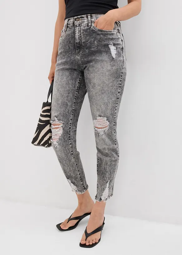 Mom jeans med destroyed-effekter, bonprix