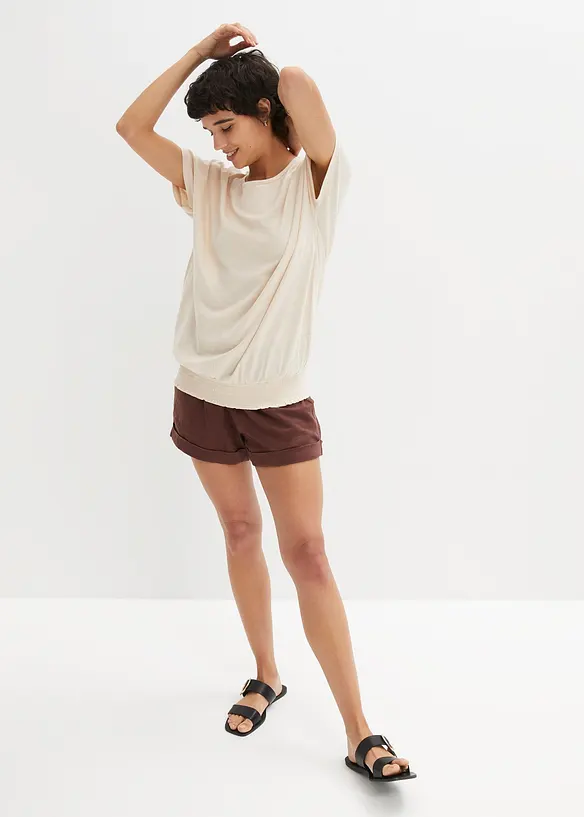 Flammgarnstopp av ekologisk bomull med smockad nederkant, bonprix