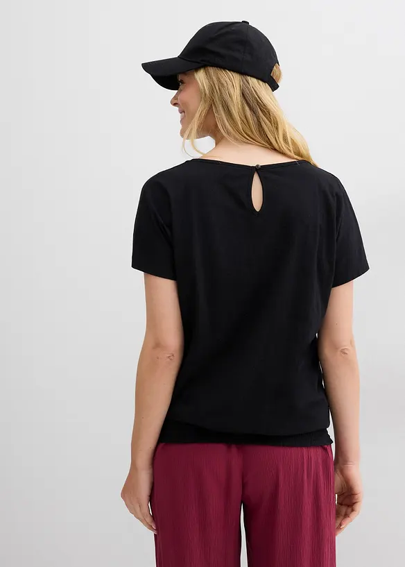 Flammgarnstopp av ekologisk bomull med smockad nederkant, bonprix