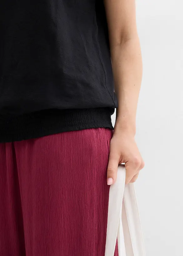 Flammgarnstopp av ekologisk bomull med smockad nederkant, bonprix