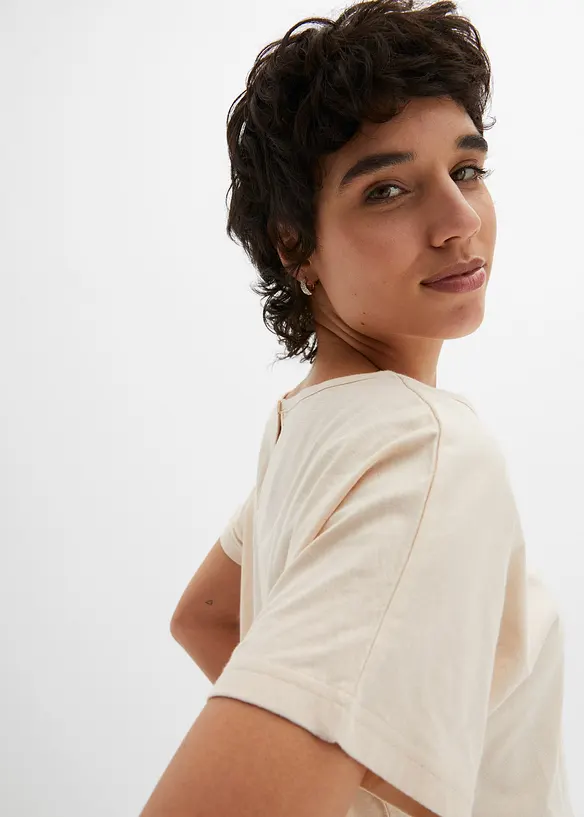 Flammgarnstopp av ekologisk bomull med smockad nederkant, bonprix