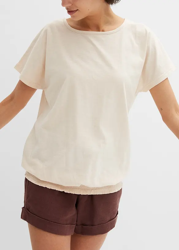 Flammgarnstopp av ekologisk bomull med smockad nederkant, bonprix