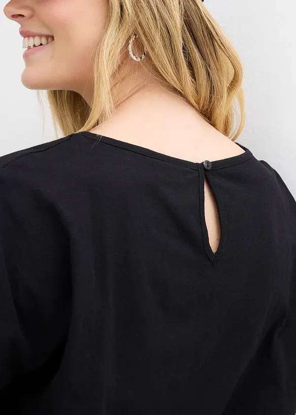 Flammgarnstopp av ekologisk bomull med smockad nederkant, bonprix